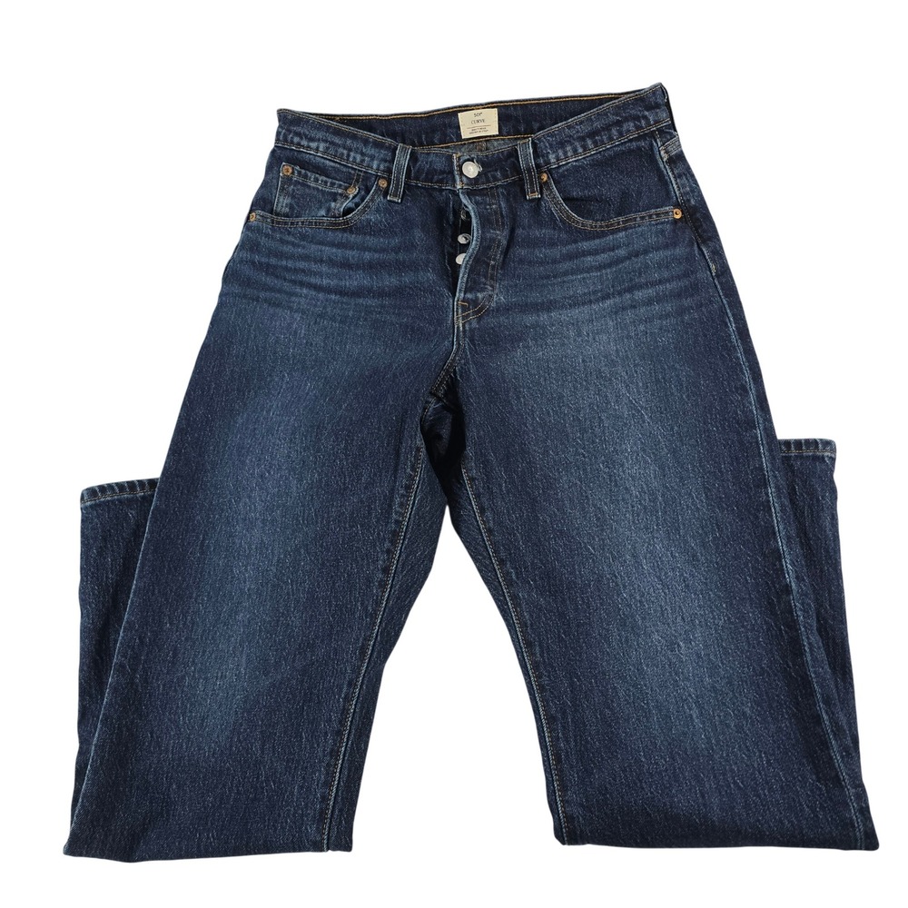 Levis 501 Curve Mens Dark Wash Blue Straight Leg Button Fly Jeans 31x30 CW-1425